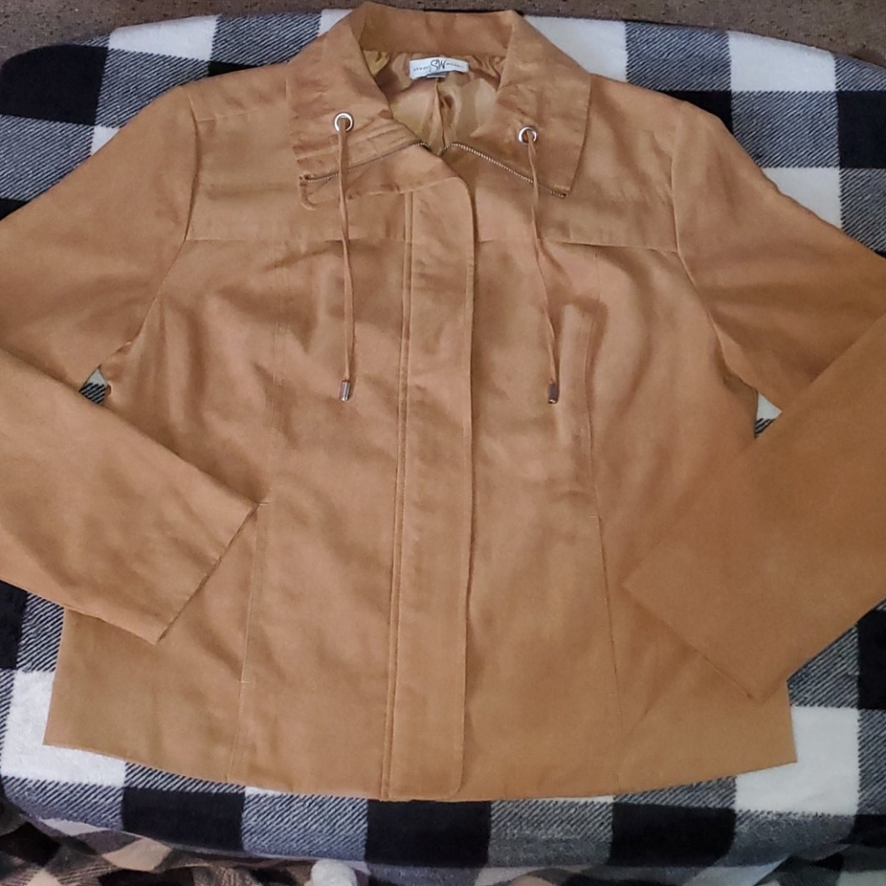 Faux Suede Zip Jacket